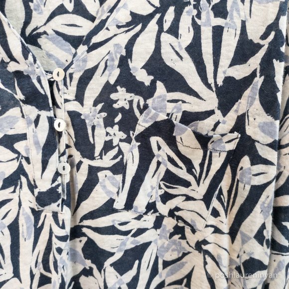 Monsoon 100% Linen Knit Top – Blue / Floral Print – US 6 - Picture 5 of 14